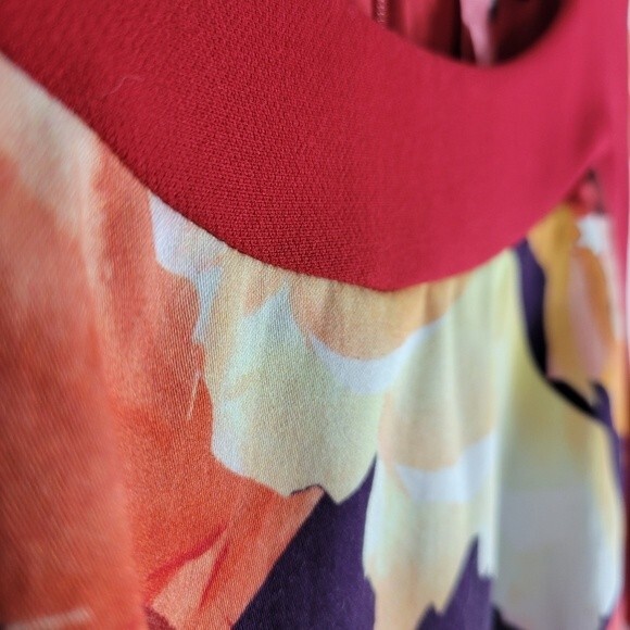 Black Halo Rohan Watercolor Floral Sleeveless Pencil Midi Sheath Dress 8 - Picture 7 of 13